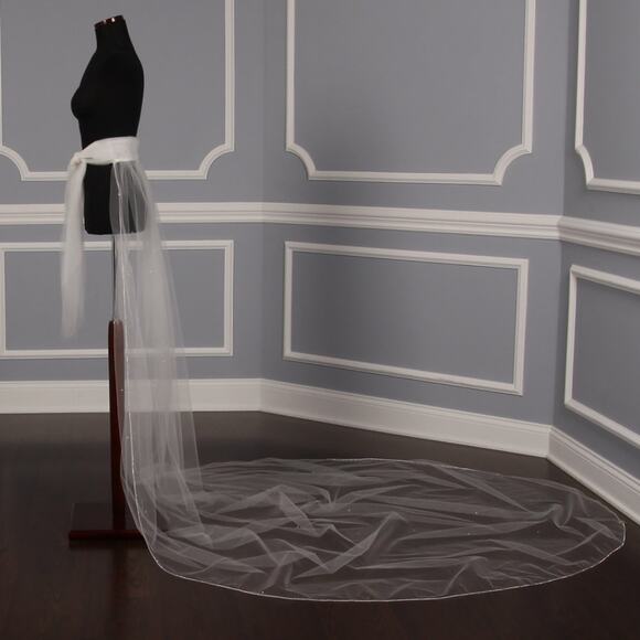 CHERYL KING Breakfast at Tiffany's Detachable Train for Wedding Dress Gown - Picture 1 of 6